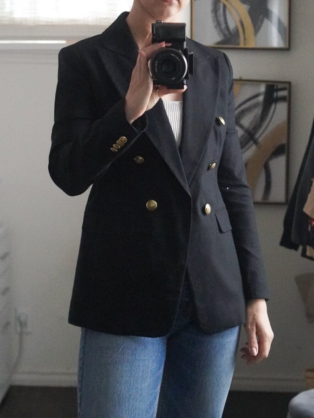 BANANA REPUBLIC NEW WITH TAGS DOUBLE BREASTED BLAZER IN BLACK